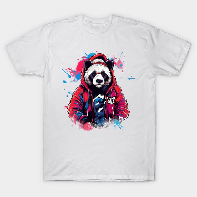 Gangsta Panda Hip Hop Street Graffity style T-Shirt by FrogandFog